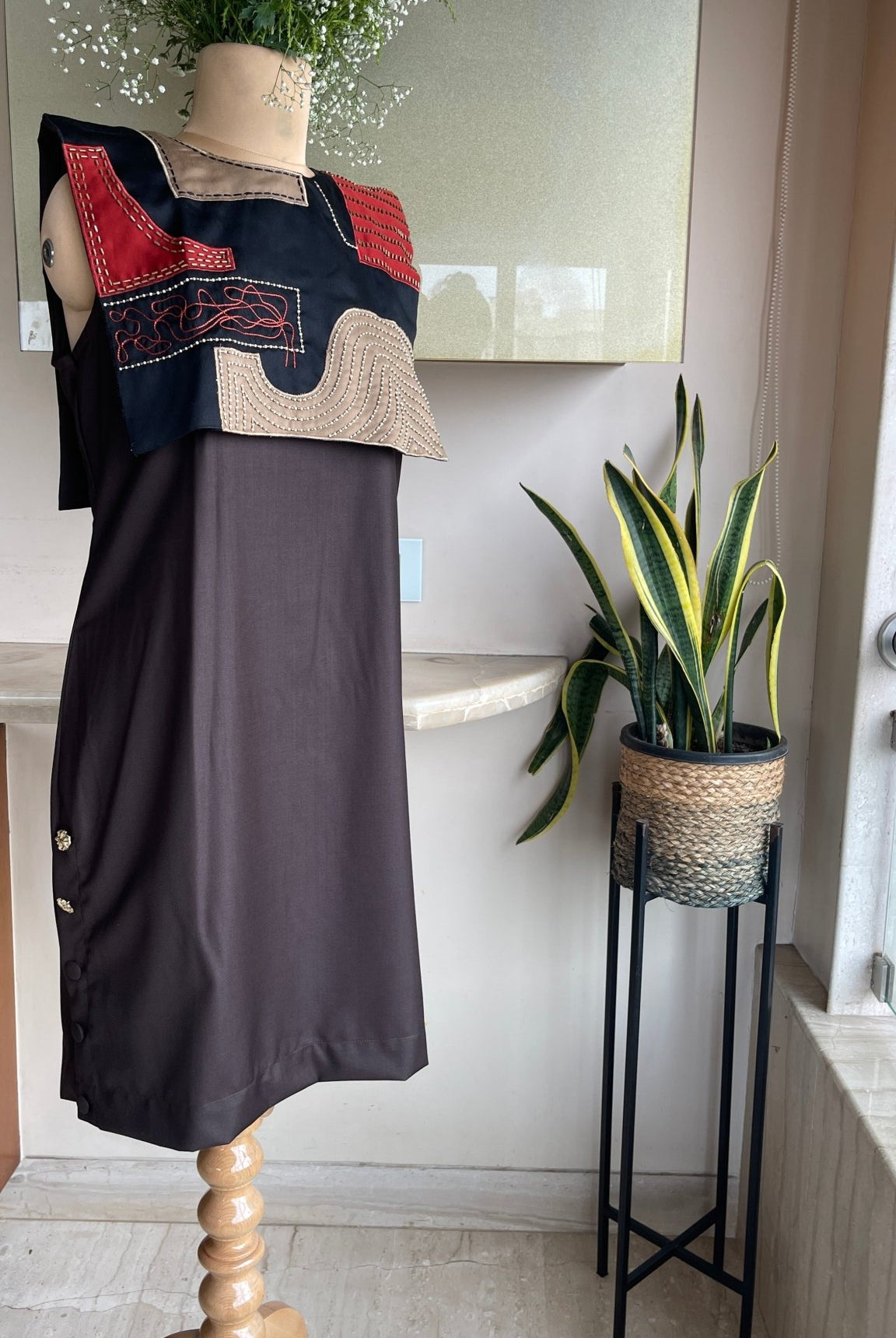 Monolith Patch Front Short Dress - CiceroniDressesArtbeats by Keerthana