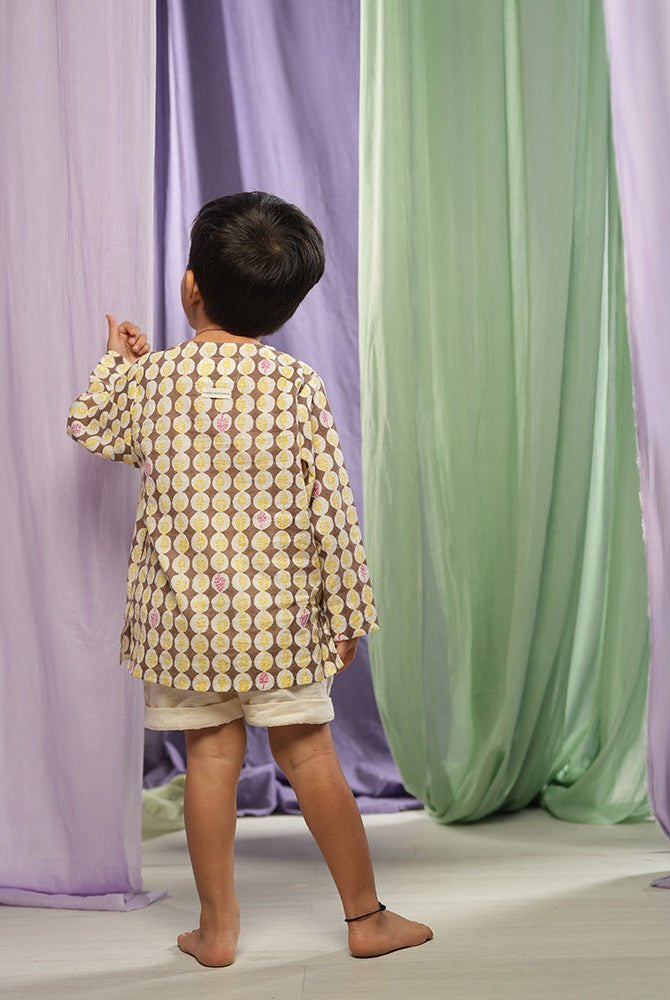 ‘Monstera Grove’ Kids Unisex Kurta - CiceroniKurta, Everyday WearLove The World Today