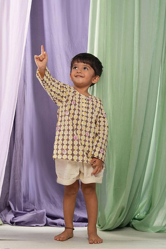 ‘Monstera Grove’ Kids Unisex Kurta - CiceroniKurta, Everyday WearLove The World Today