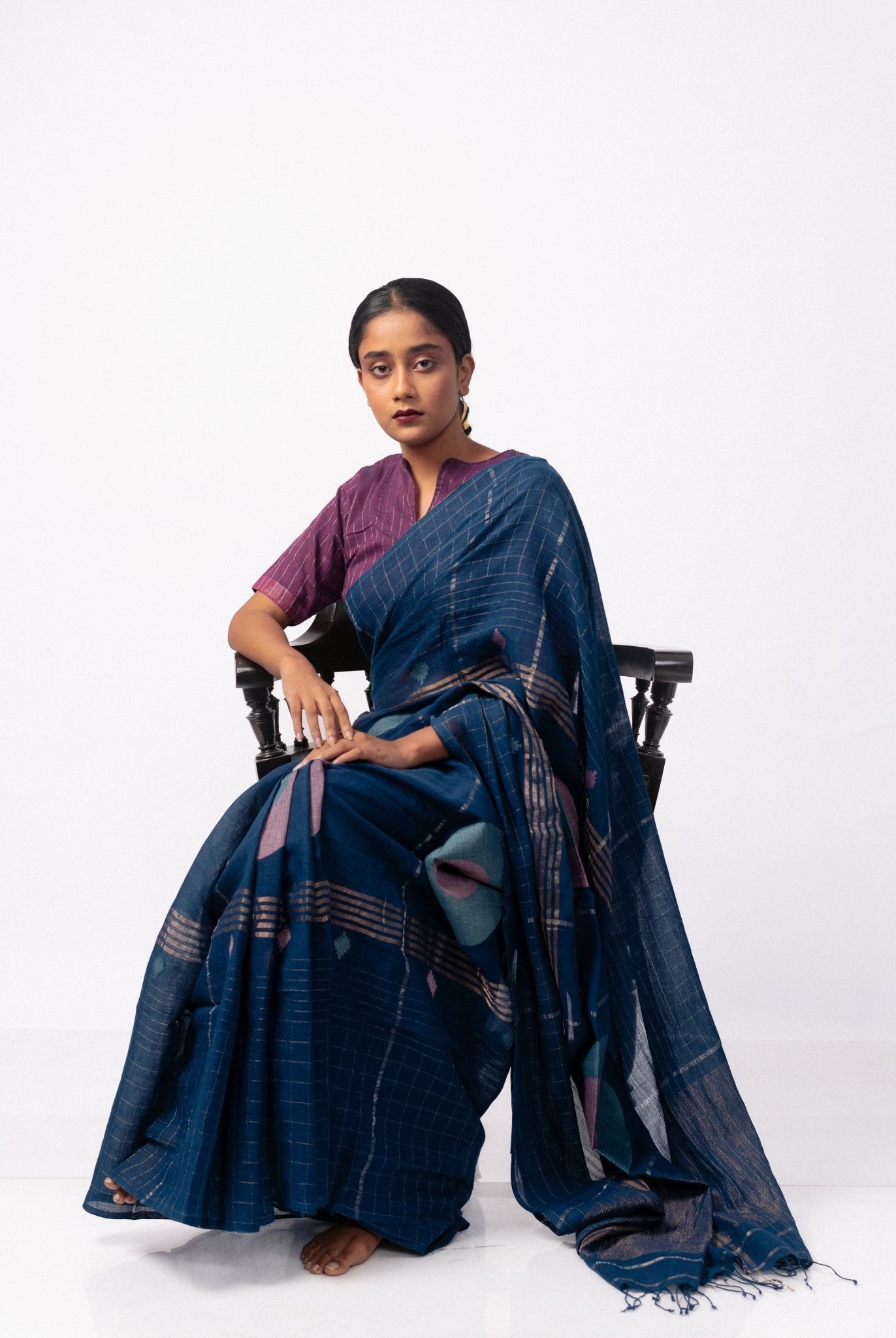 Mood Indigo Saree - CiceroniSareeGulmohar Calcutta