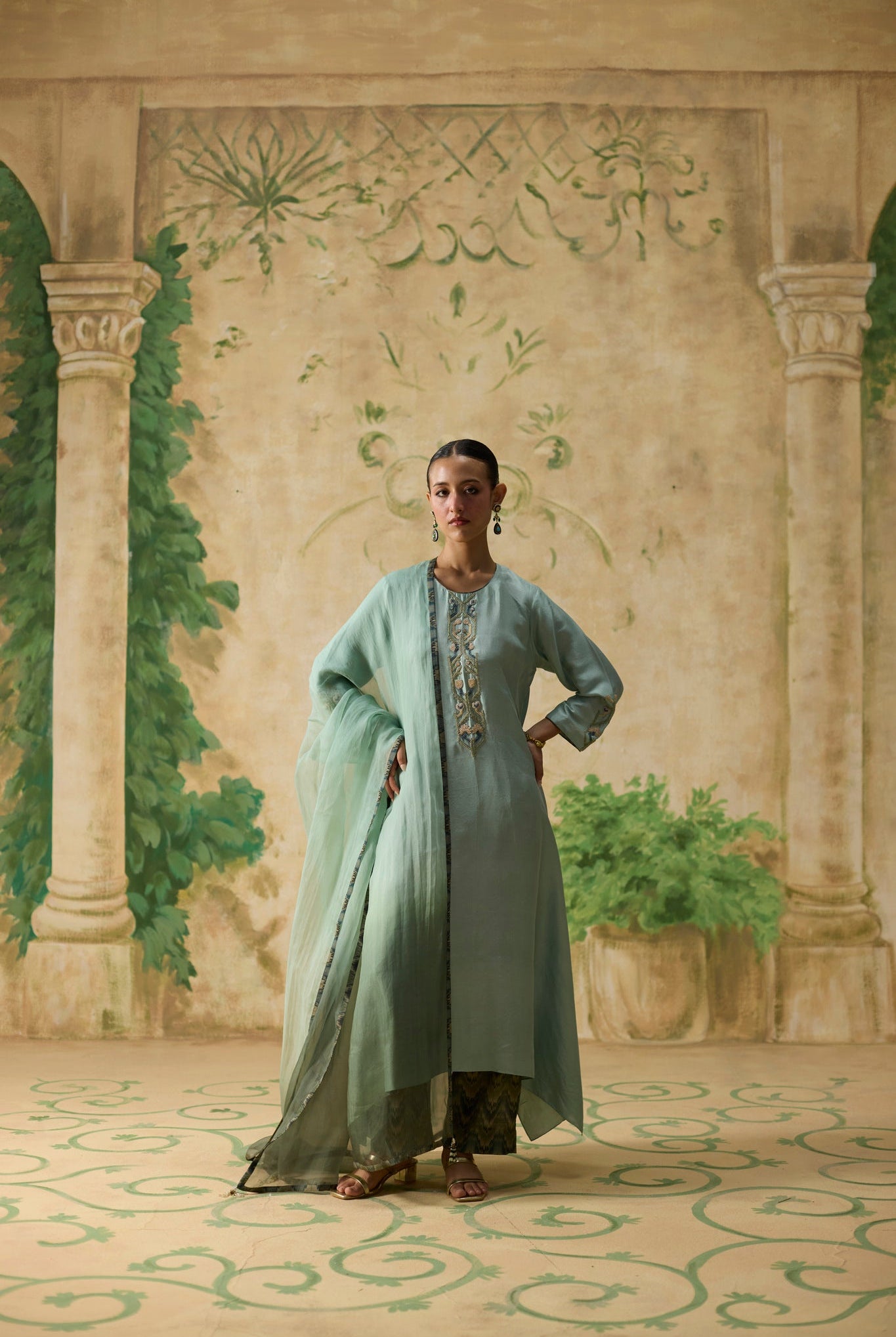 Moor Kurta Set - Light Blue - CiceroniKurta Set, Festive WearKhyati Rughani