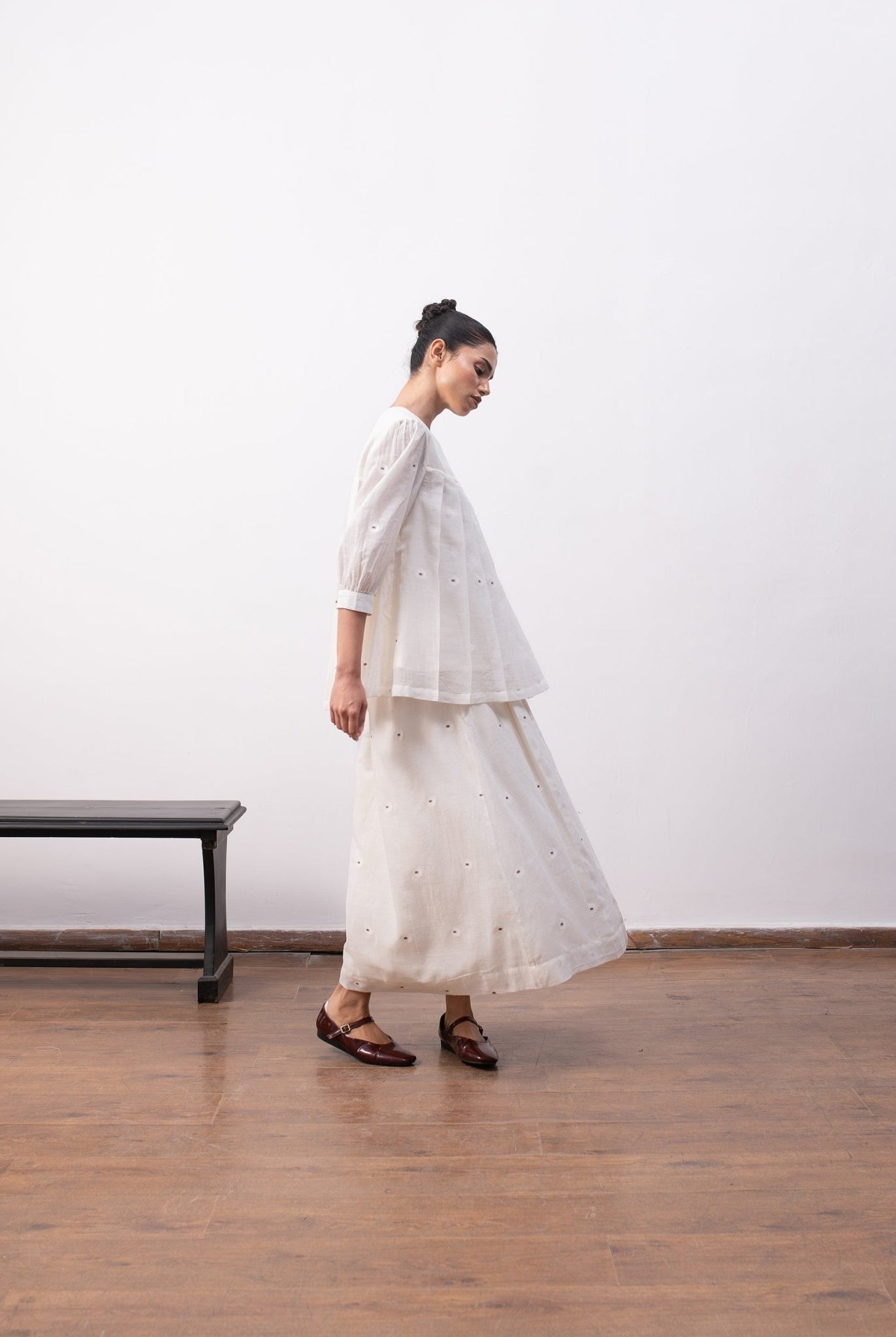 Morisot Jamdani Co - ord - Soft White - CiceroniSkirt SetHiranya
