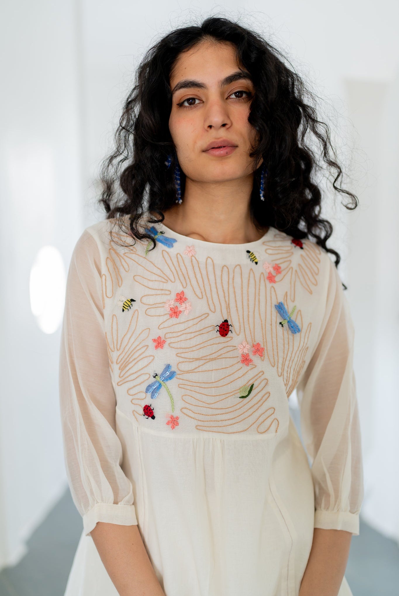 Morning Garden Chanderi Kurta and Palazzos Set - CiceroniKurta SetSilai Studio