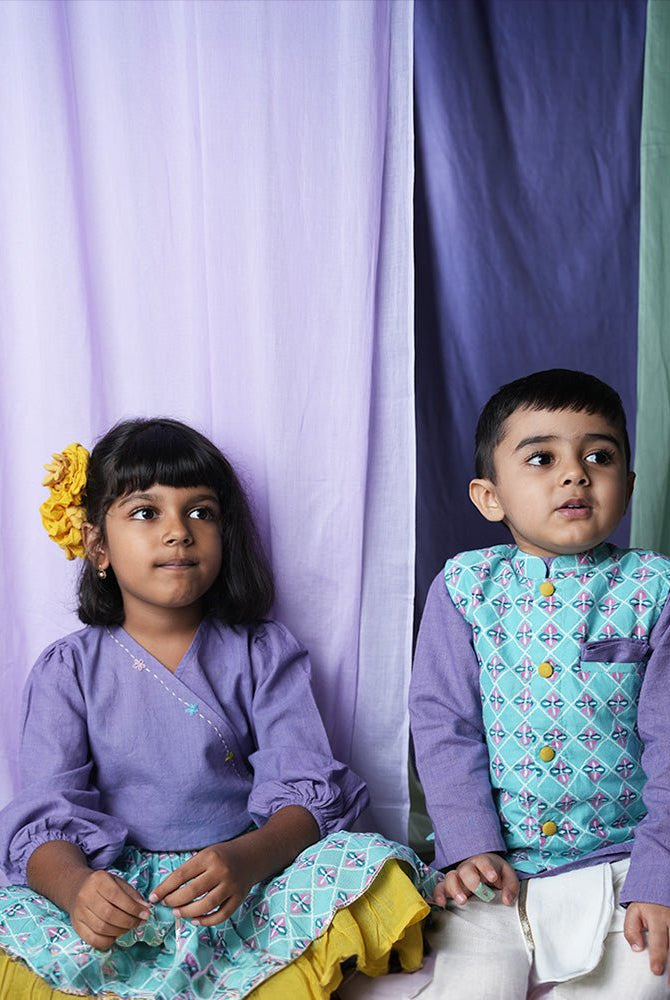 ‘Mosaic magic’ Boys Ethnic Wear Bandi/ Nehru Jacket - CiceroniJacketsLove The World Today