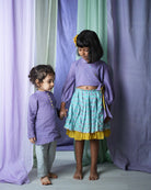 ‘Mosaic Magic’ Girls Ethnic Wear Wrap Top and Lehenga Skirt Set - CiceroniLehenga SetLove The World Today