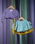 ‘Mosaic Magic’ Girls Ethnic Wear Wrap Top and Lehenga Skirt Set - CiceroniLehenga SetLove The World Today