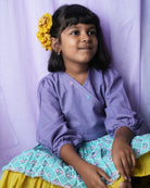 ‘Mosaic Magic’ Girls Ethnic Wear Wrap Top and Lehenga Skirt Set - CiceroniLehenga SetLove The World Today