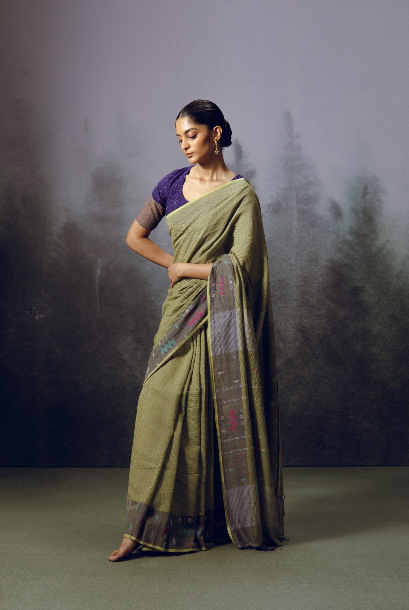Moss Jamdani Saree - CiceroniSareeGulmohar Calcutta