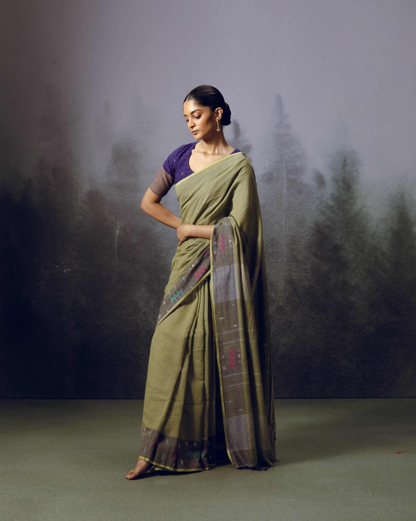 Moss Jamdani Saree - CiceroniSareeGulmohar Calcutta