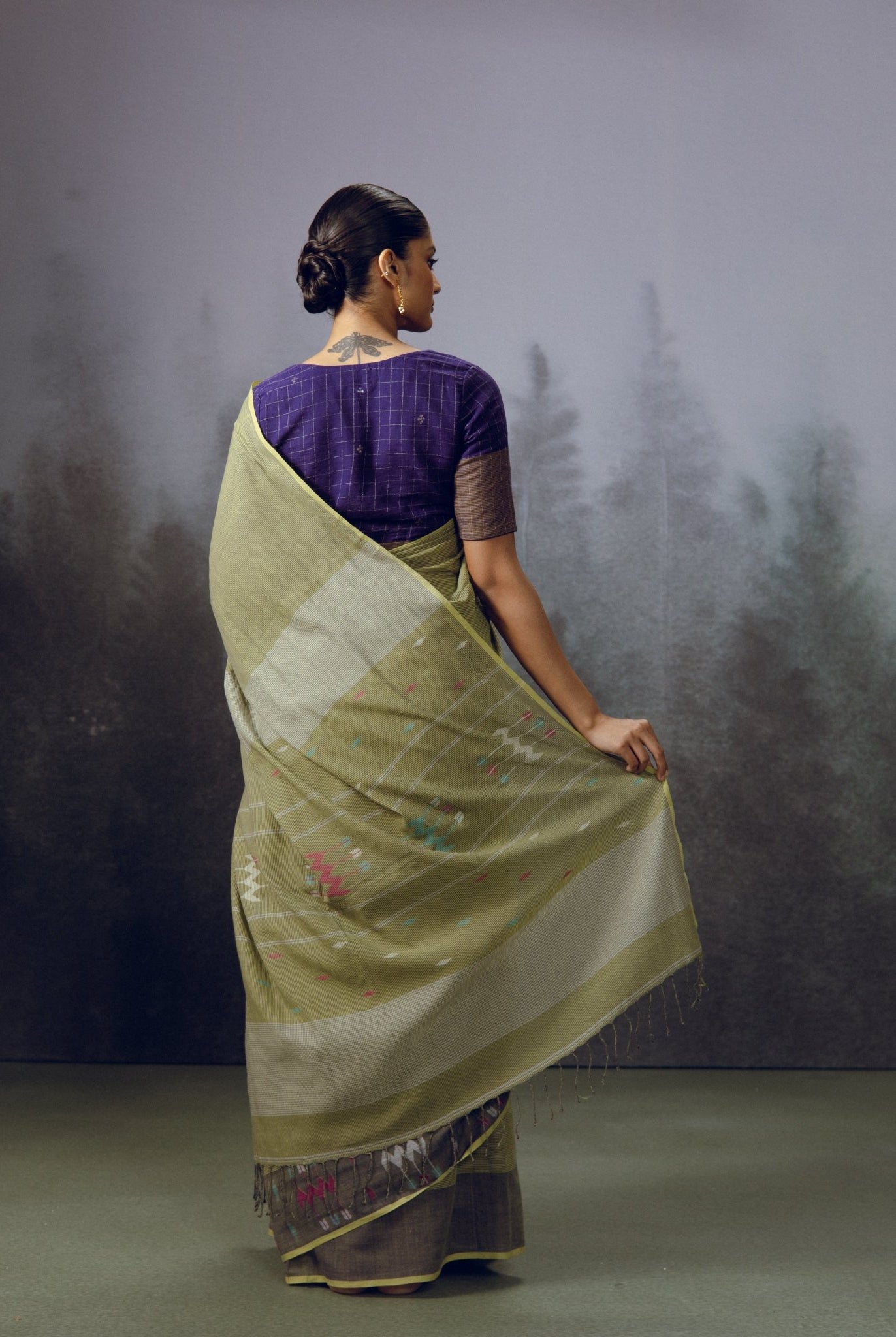 Moss Jamdani Saree - CiceroniSareeGulmohar Calcutta