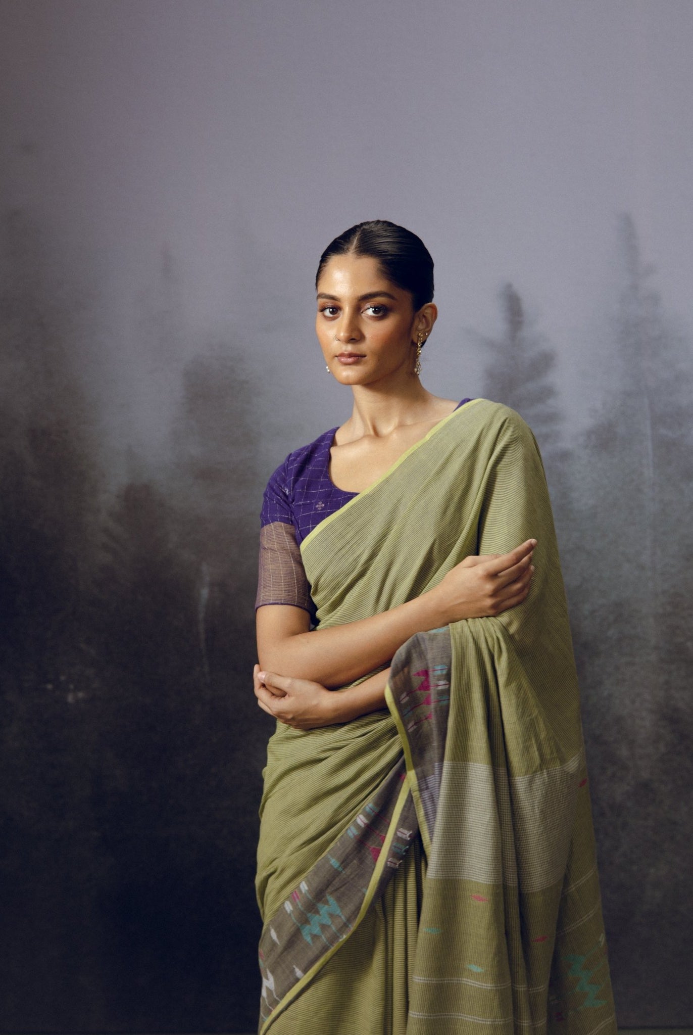 Moss Jamdani Saree - CiceroniSareeGulmohar Calcutta