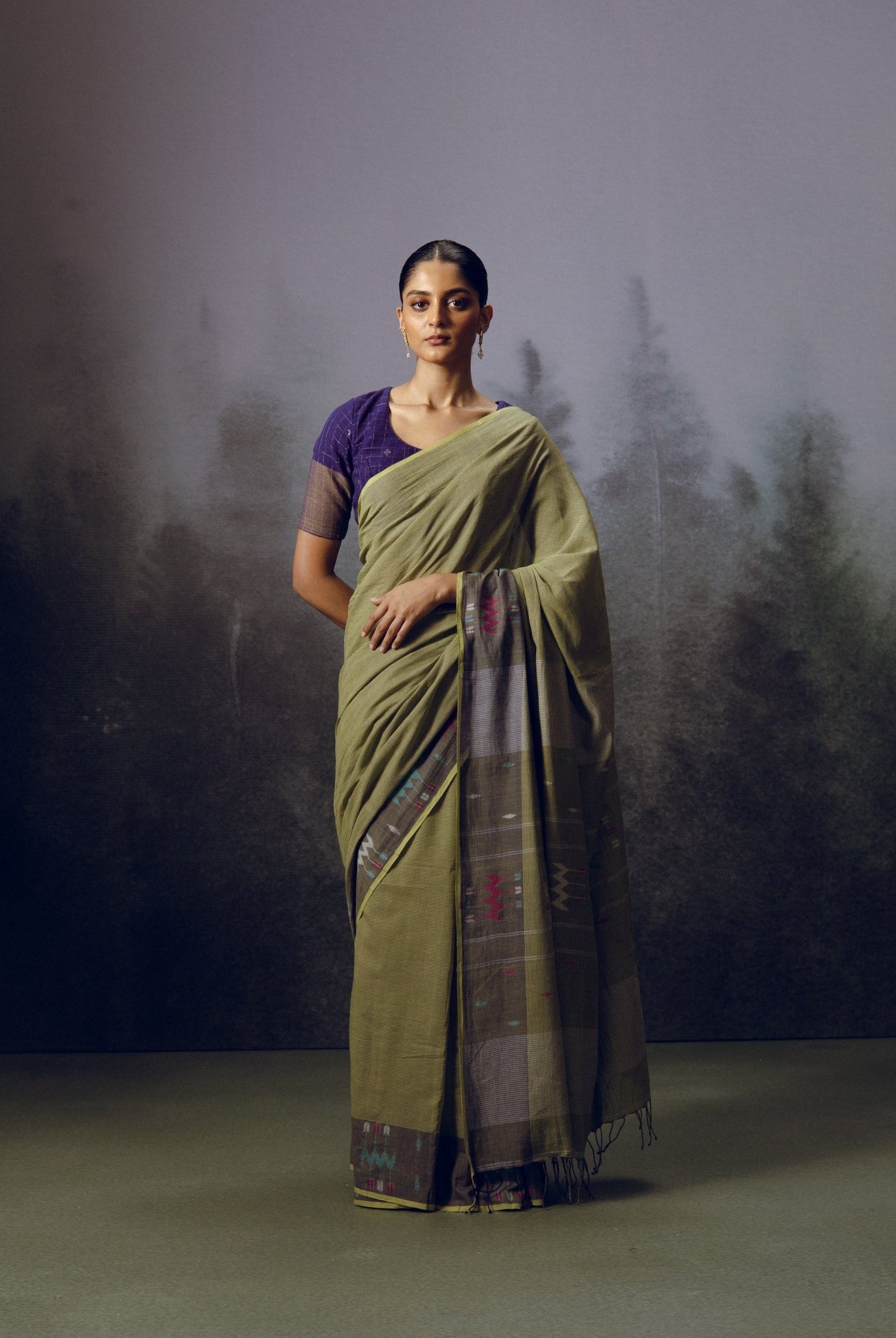 Moss Jamdani Saree - CiceroniSareeGulmohar Calcutta