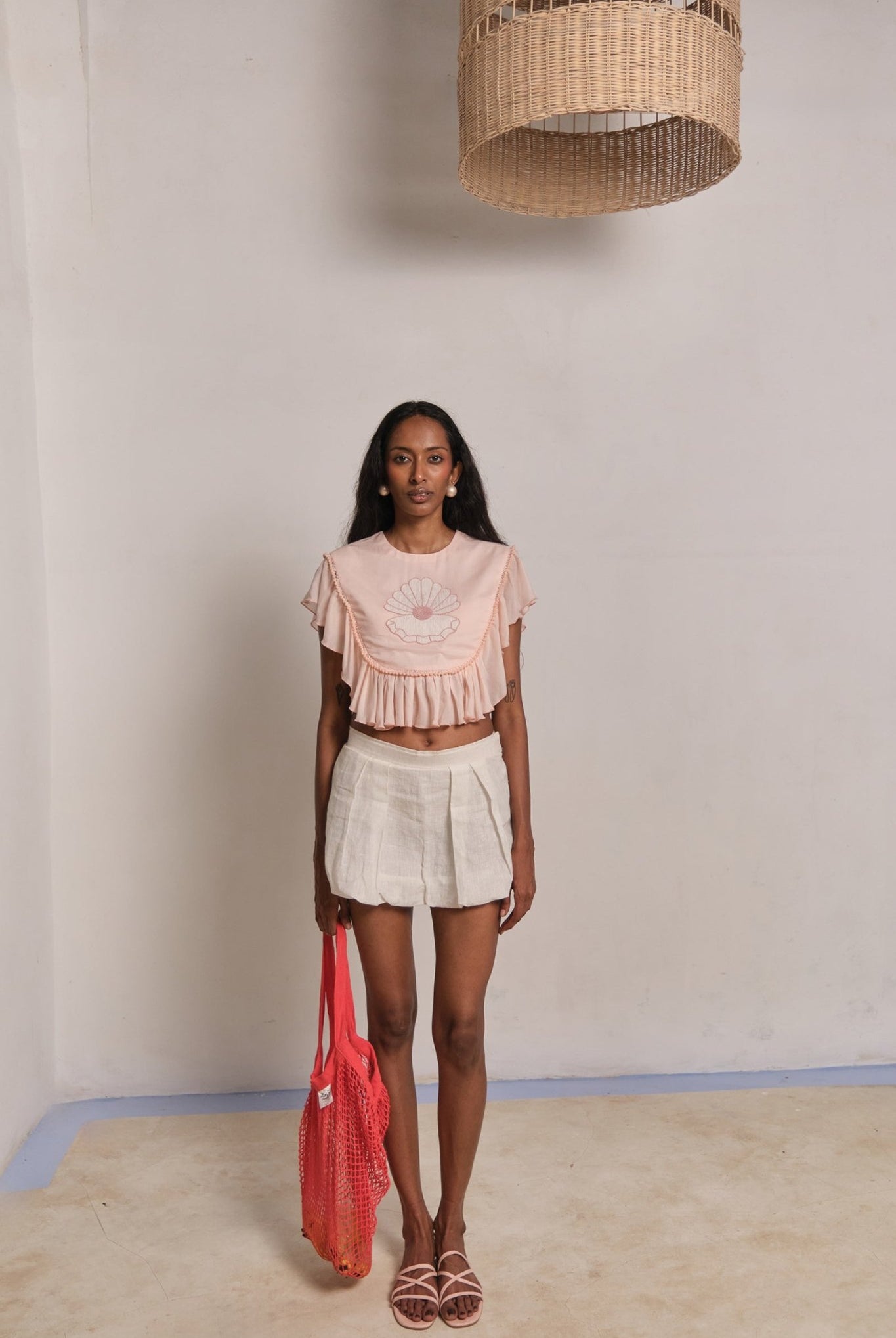 Mother of Pearl Top - Peach - CiceroniTopsShimona