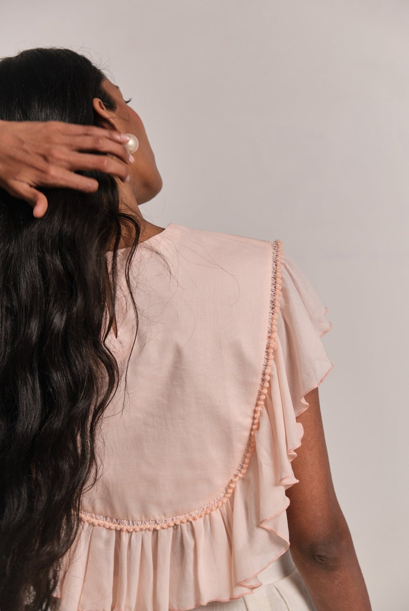 Mother of Pearl Top - Peach - CiceroniTopsShimona