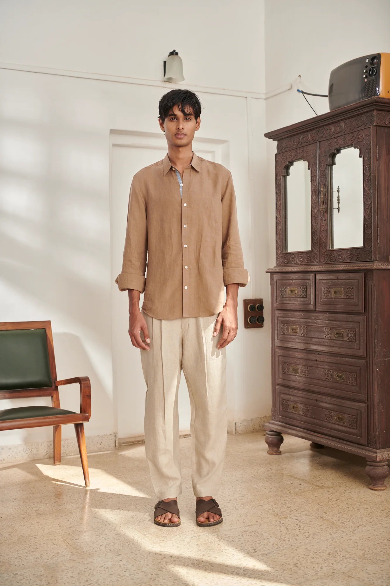 Mousse Linen Men's Oxford Shirt - Slim Fit - CiceroniMen ShirtsSaphed