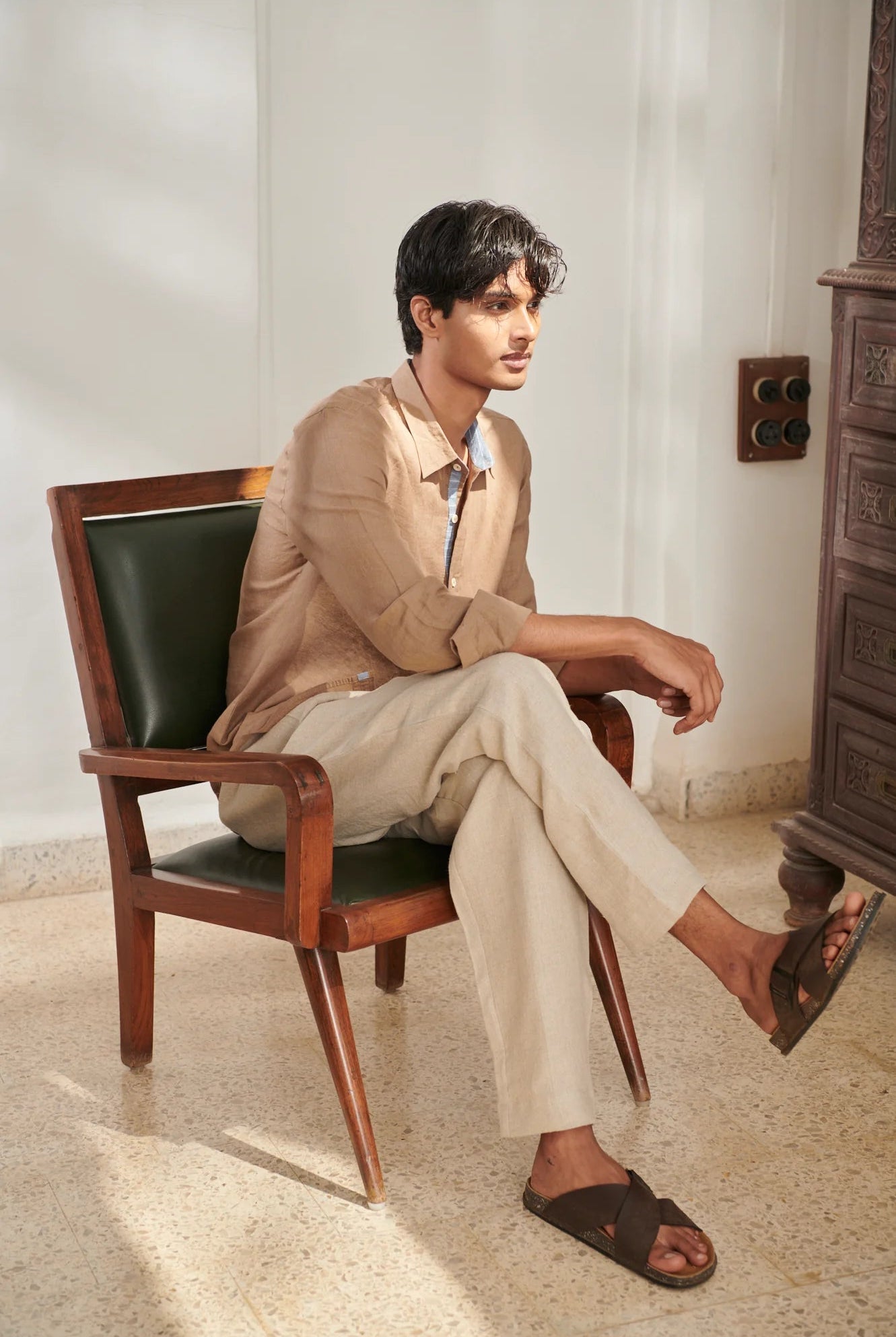 Mousse Linen Men's Oxford Shirt - Slim Fit - CiceroniMen ShirtsSaphed