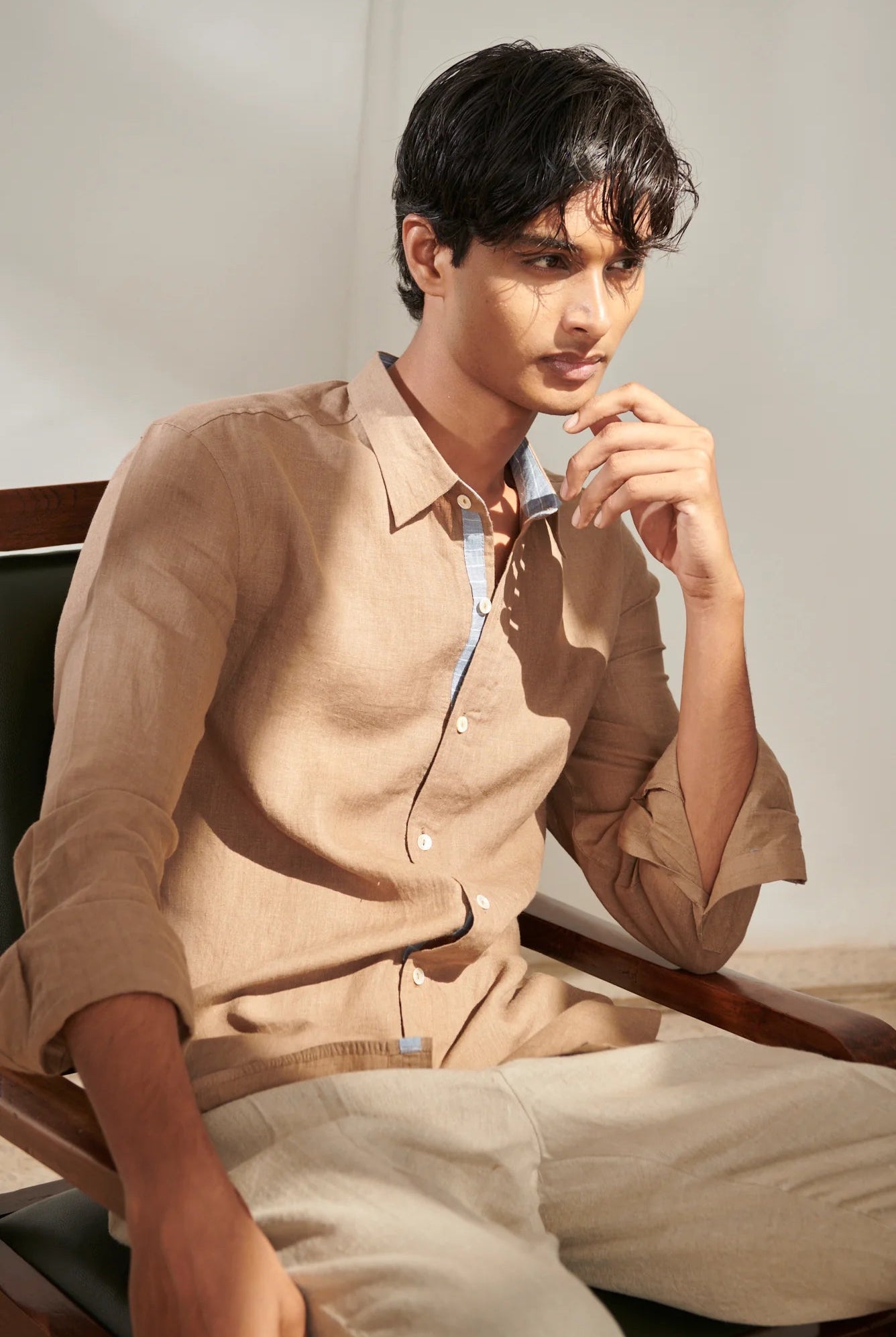 Mousse Linen Men's Oxford Shirt - Slim Fit - CiceroniMen ShirtsSaphed