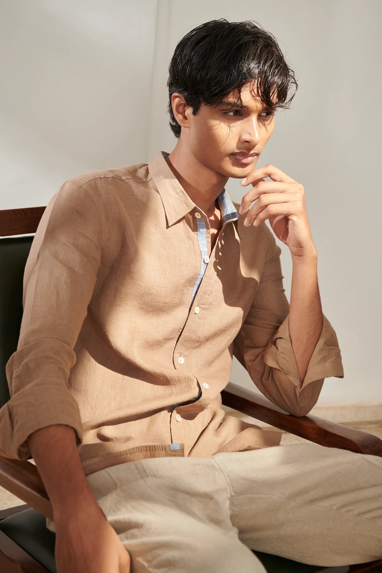 Mousse Linen Men's Oxford Shirt - Slim Fit - CiceroniMen ShirtsSaphed