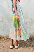 Mulmul Ballet Dress In Athangudi Pastel Print - CiceroniDressesNIKYTA