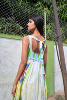 Mulmul Ballet Dress In Athangudi Pastel Print - CiceroniDressesNIKYTA