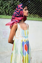 Mulmul Ballet Dress In Athangudi Pastel Print - CiceroniDressesNIKYTA