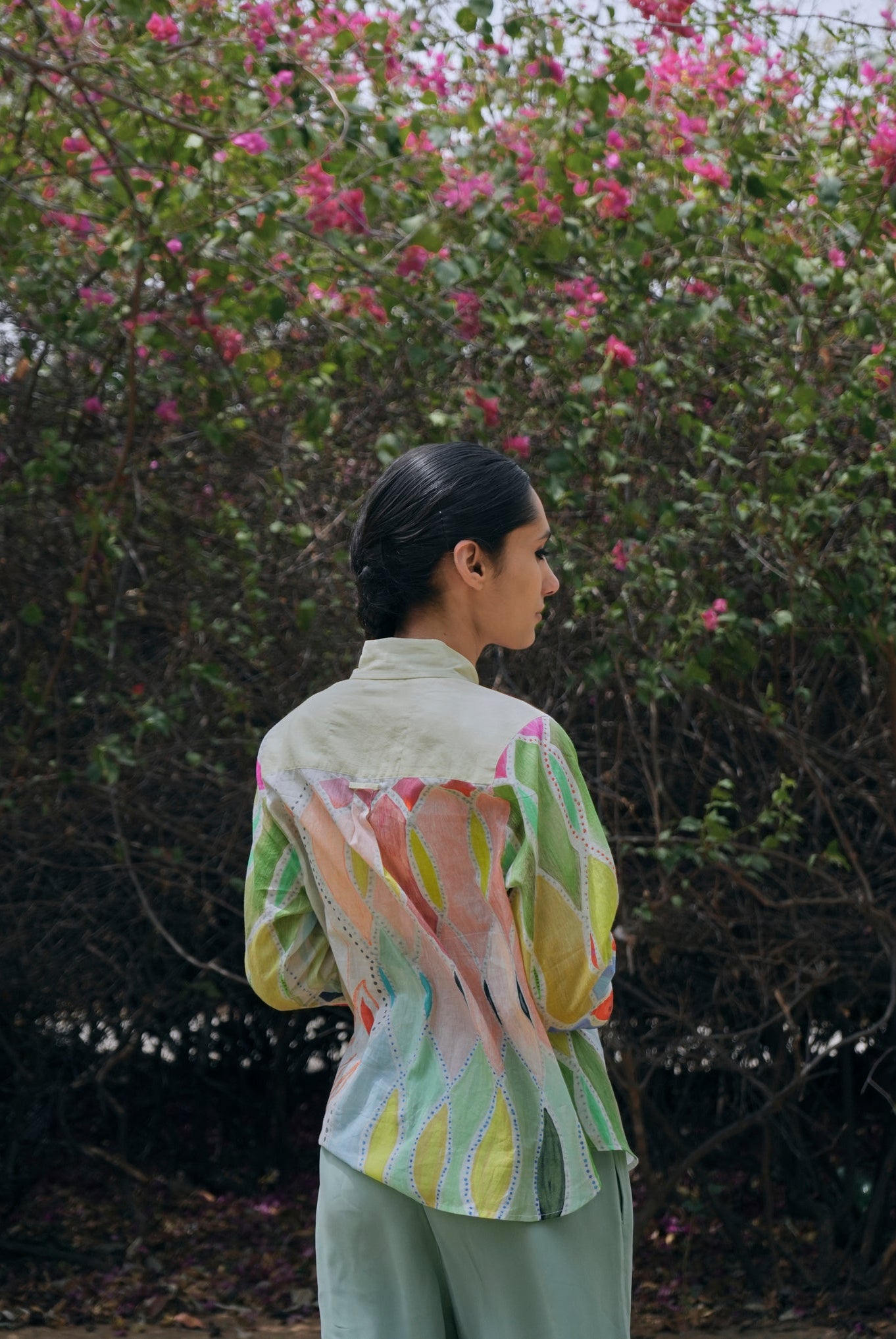 Mulmul Renè Shirt In Athangudi Pastel Print - CiceroniWomen ShirtsNIKYTA