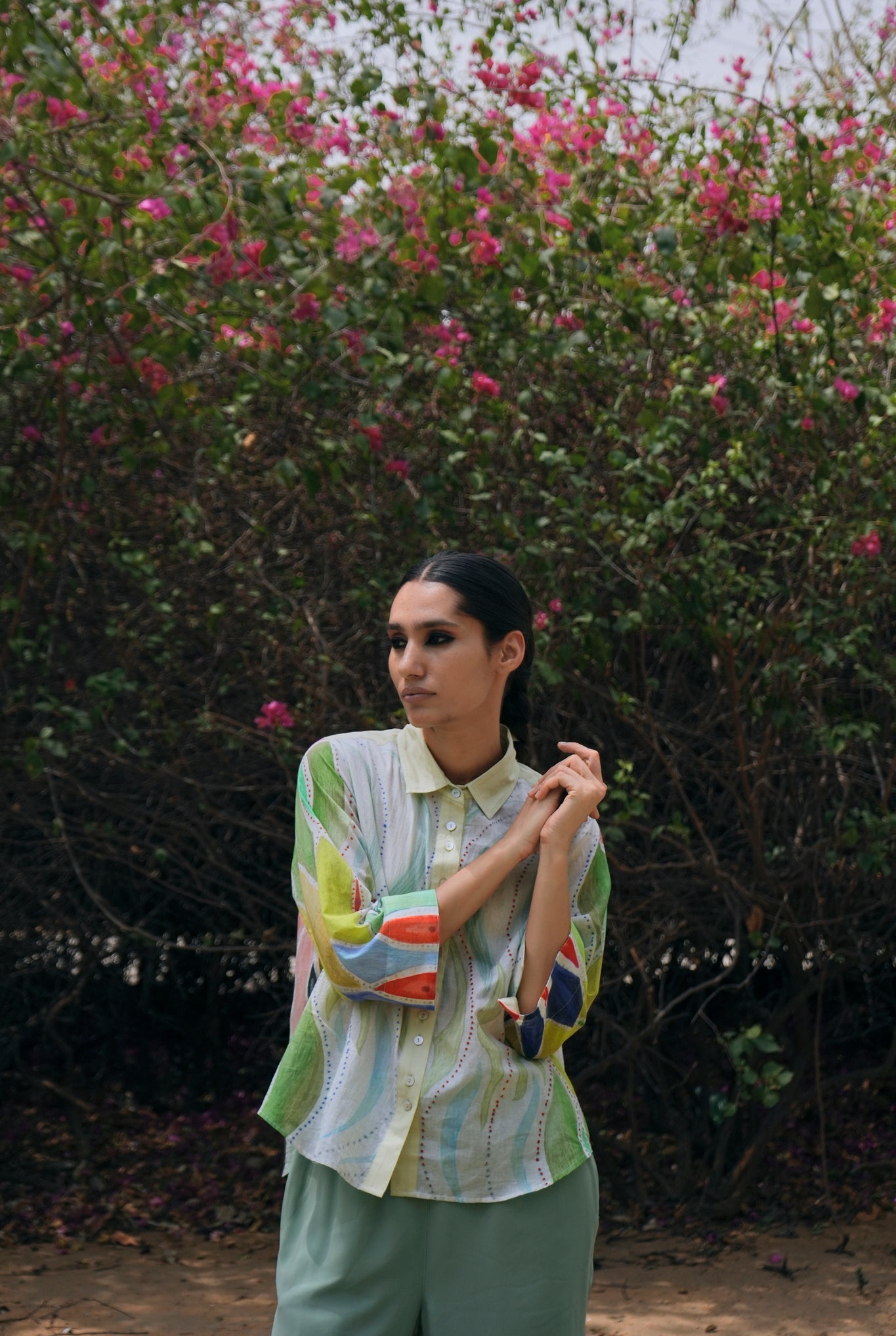 Mulmul Renè Shirt In Athangudi Pastel Print - CiceroniWomen ShirtsNIKYTA