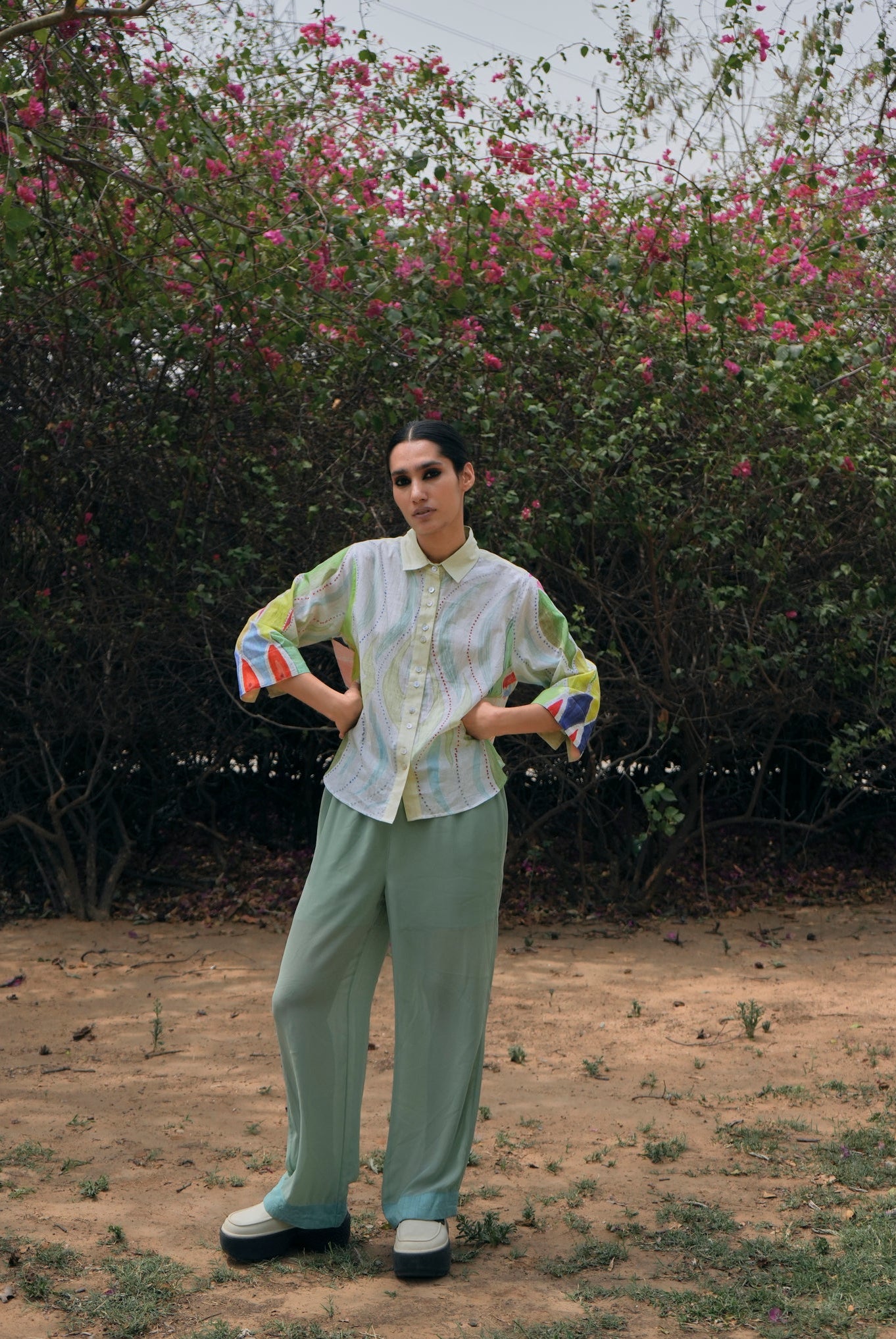 Mulmul Renè Shirt In Athangudi Pastel Print - CiceroniWomen ShirtsNIKYTA