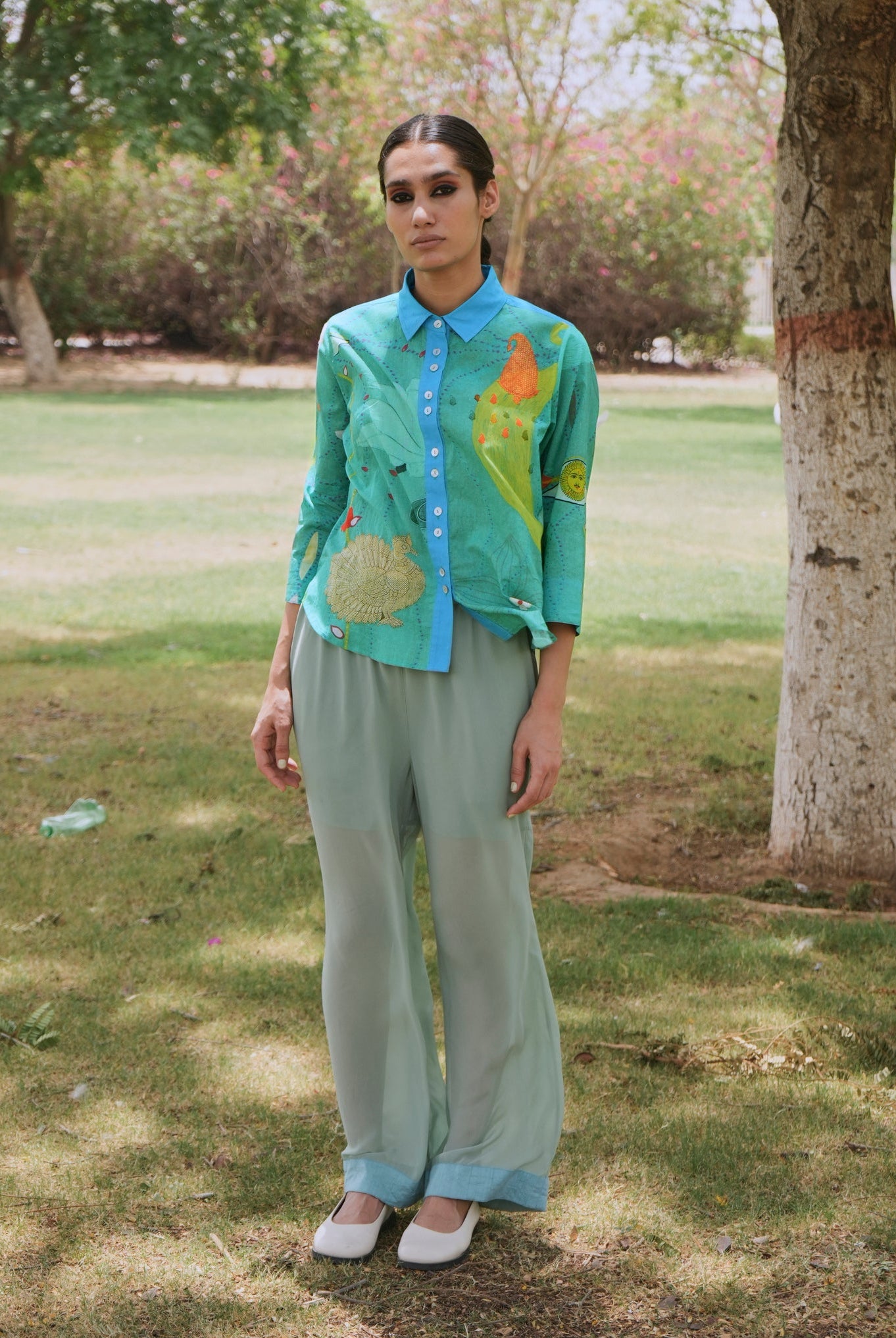 Mulmul Renè Shirt In Chetti Green Print - CiceroniWomen ShirtsNIKYTA