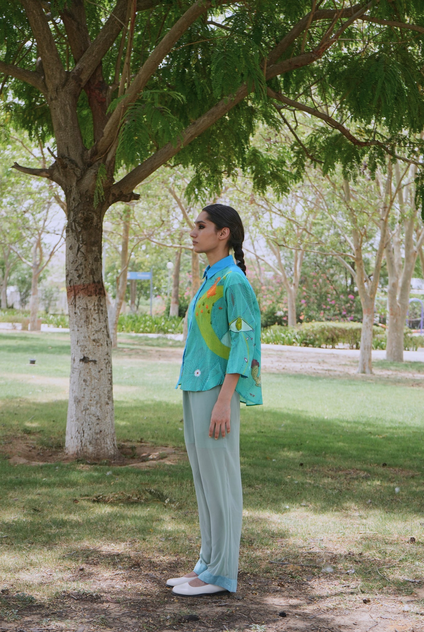 Mulmul Renè Shirt In Chetti Green Print - CiceroniWomen ShirtsNIKYTA