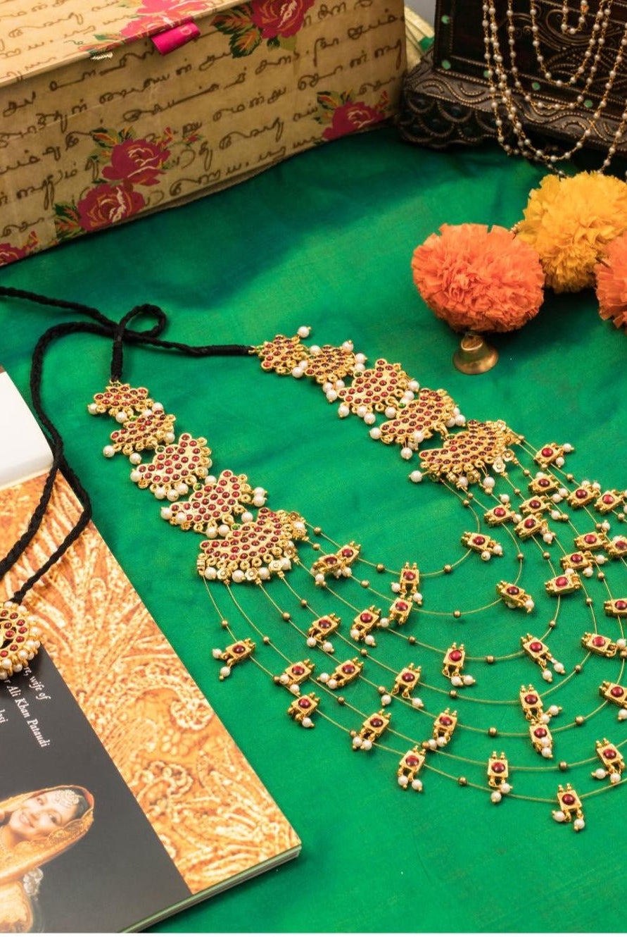 Multi Layered Statement Temple Necklace - CiceroniNecklaceAarika