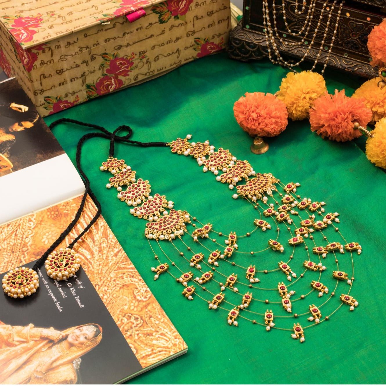 Multi Layered Statement Temple Necklace - CiceroniNecklaceAarika