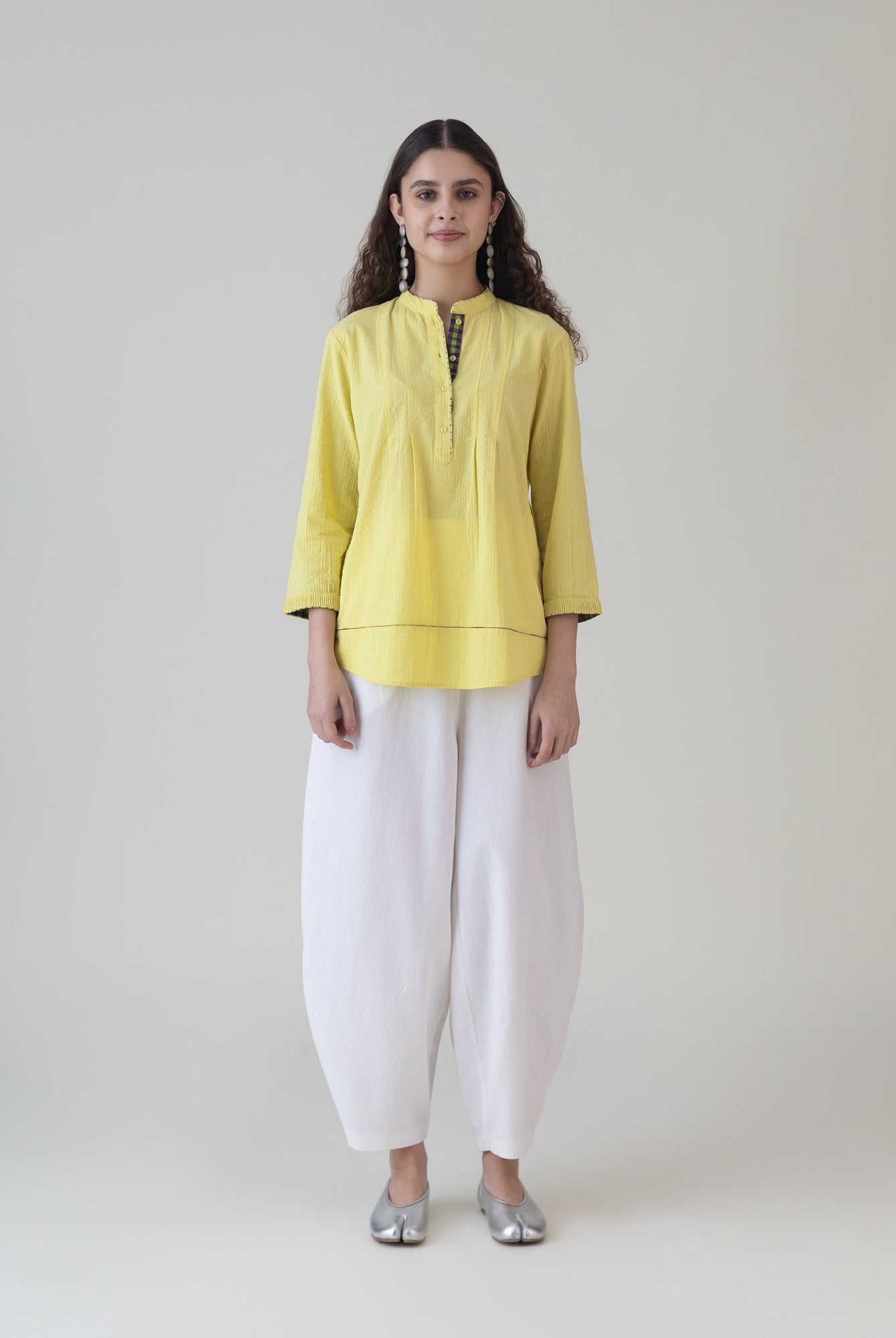 Murasaki Lime Top - CiceroniWomen ShirtsShades of India