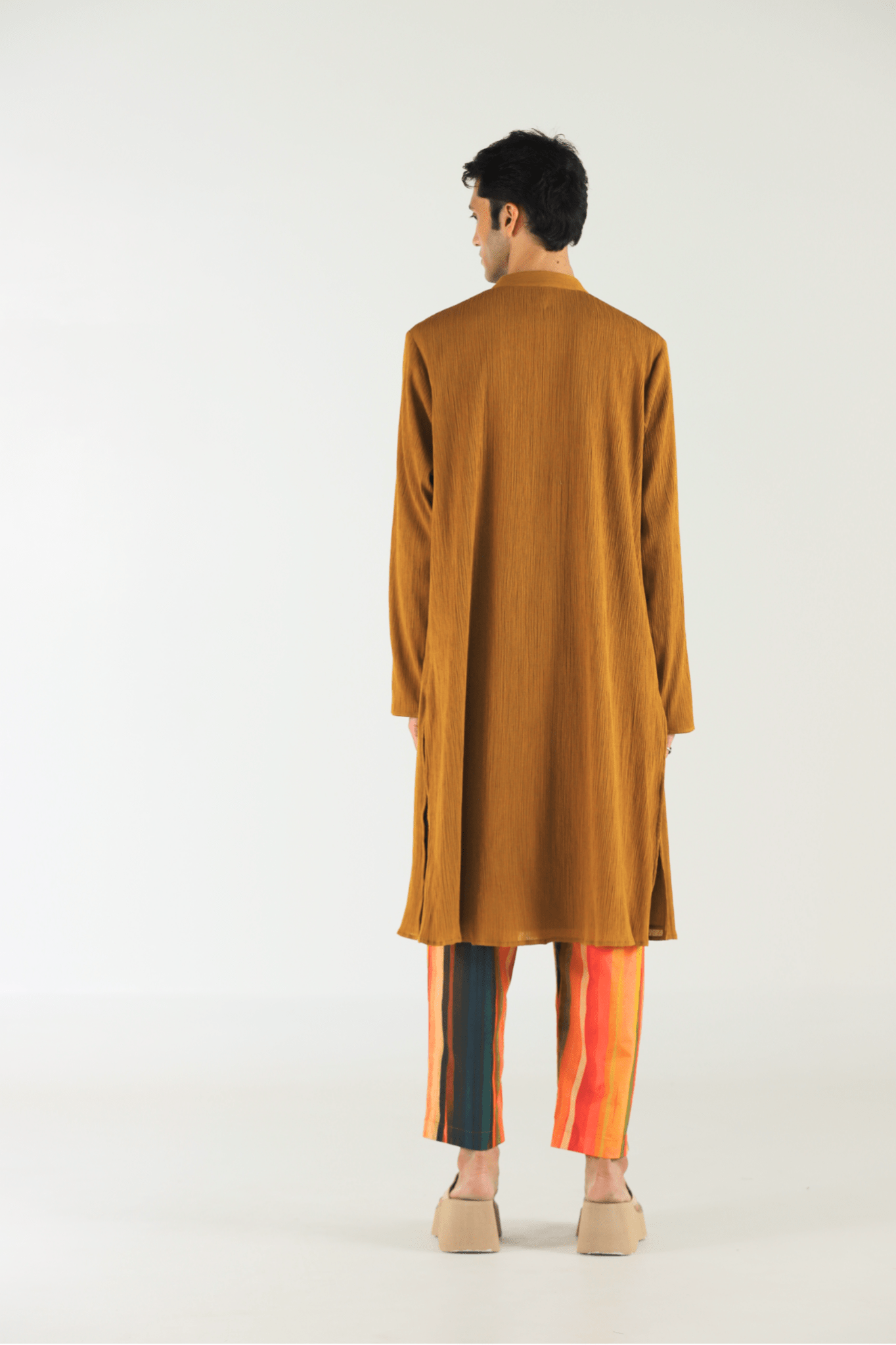 Mustard Crushed Cotton Kurta Set - CiceroniKurta Set, Festive WearTil