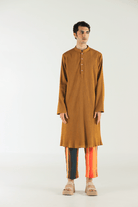 Mustard Crushed Cotton Kurta Set - CiceroniKurta Set, Festive WearTil