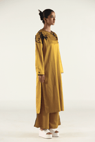 Mustard Embroidered Boyfriend Kurta Set - CiceroniKurta Set, Festive WearTil