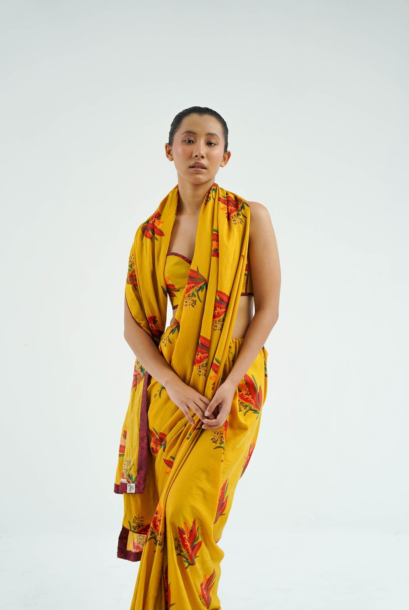 Mustard Firefly Saree - CiceroniSareeTil