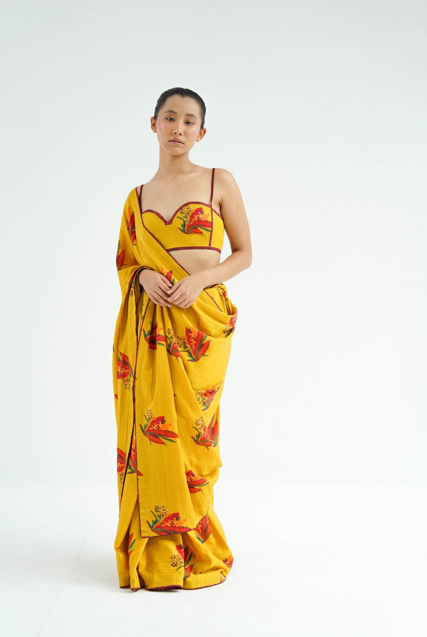 Mustard Firefly Saree - CiceroniSareeTil