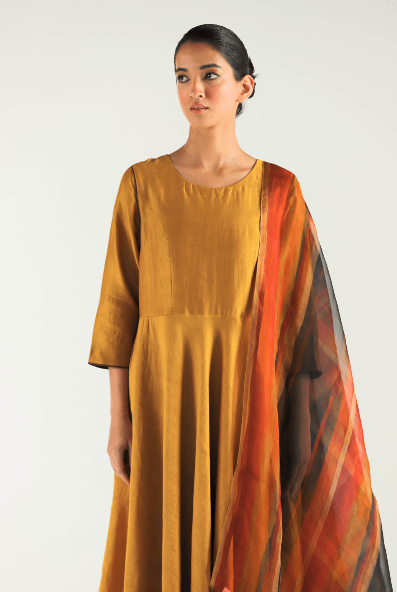 Mustard Ghera Anarkali Set - CiceroniKurta Set, Festive WearTil