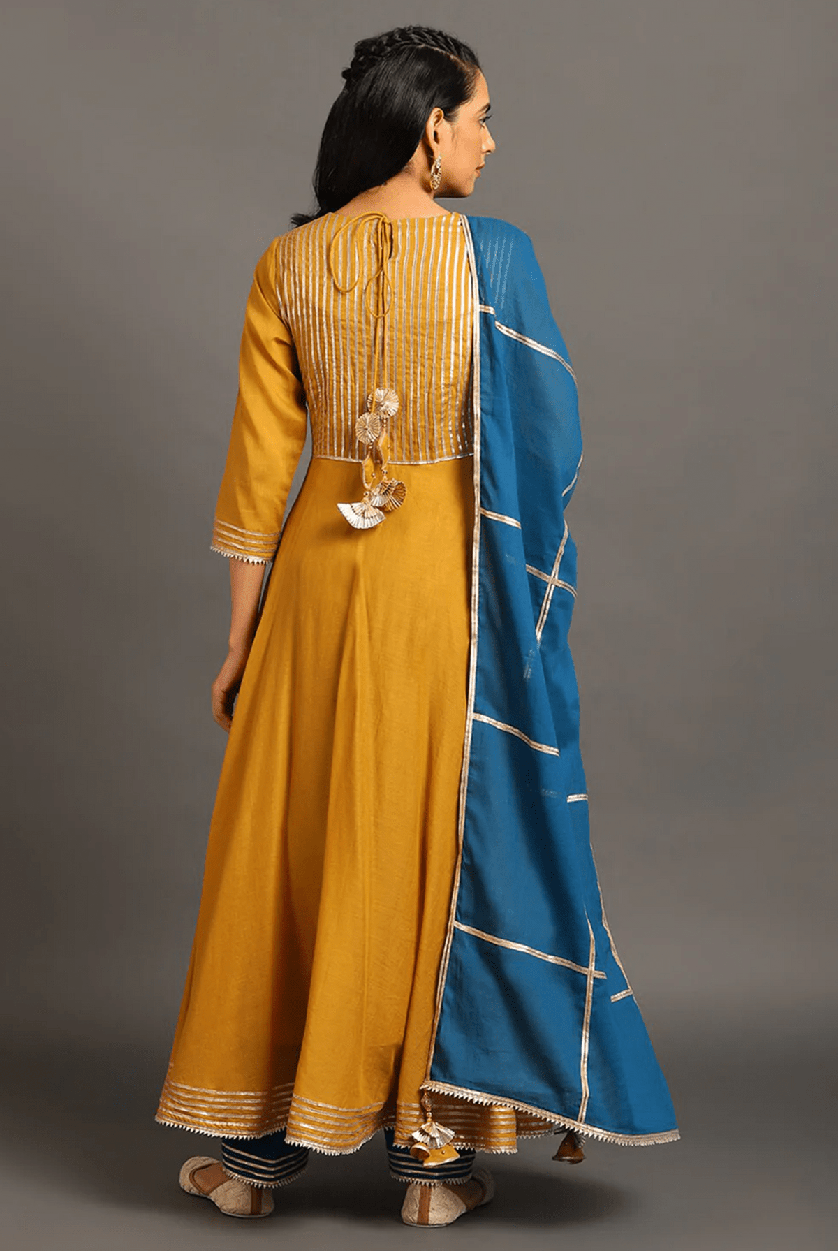 Mustard Heer Anarkali Suit - CiceroniKurta Set, Festive WearOmaana