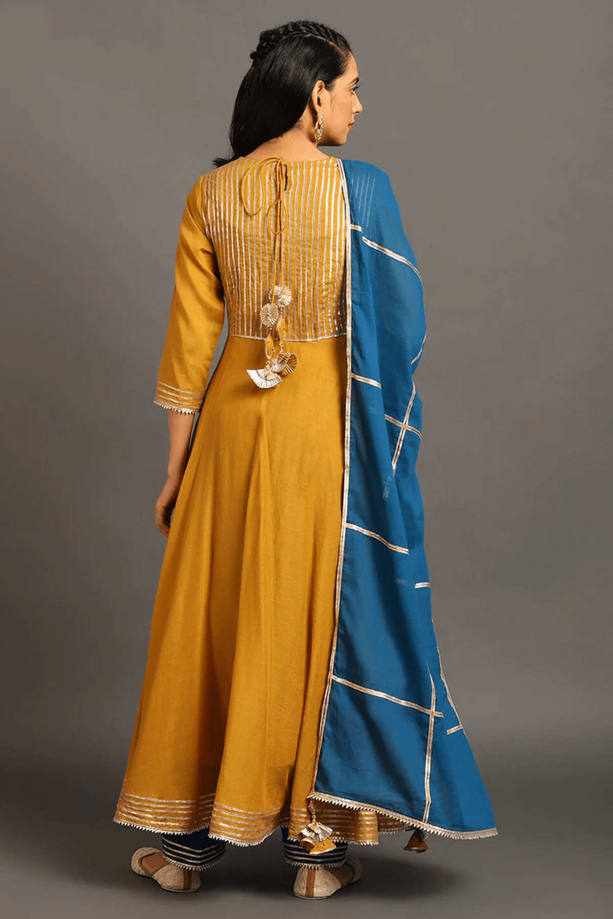 Mustard Heer Anarkali Suit - CiceroniKurta Set, Festive WearOmaana