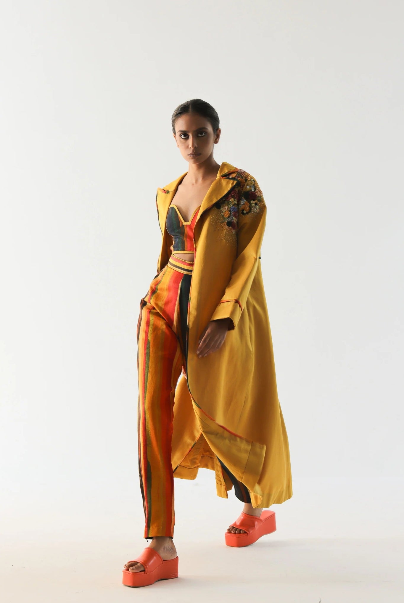 Mustard Impasto Trench - CiceroniJacketsTil