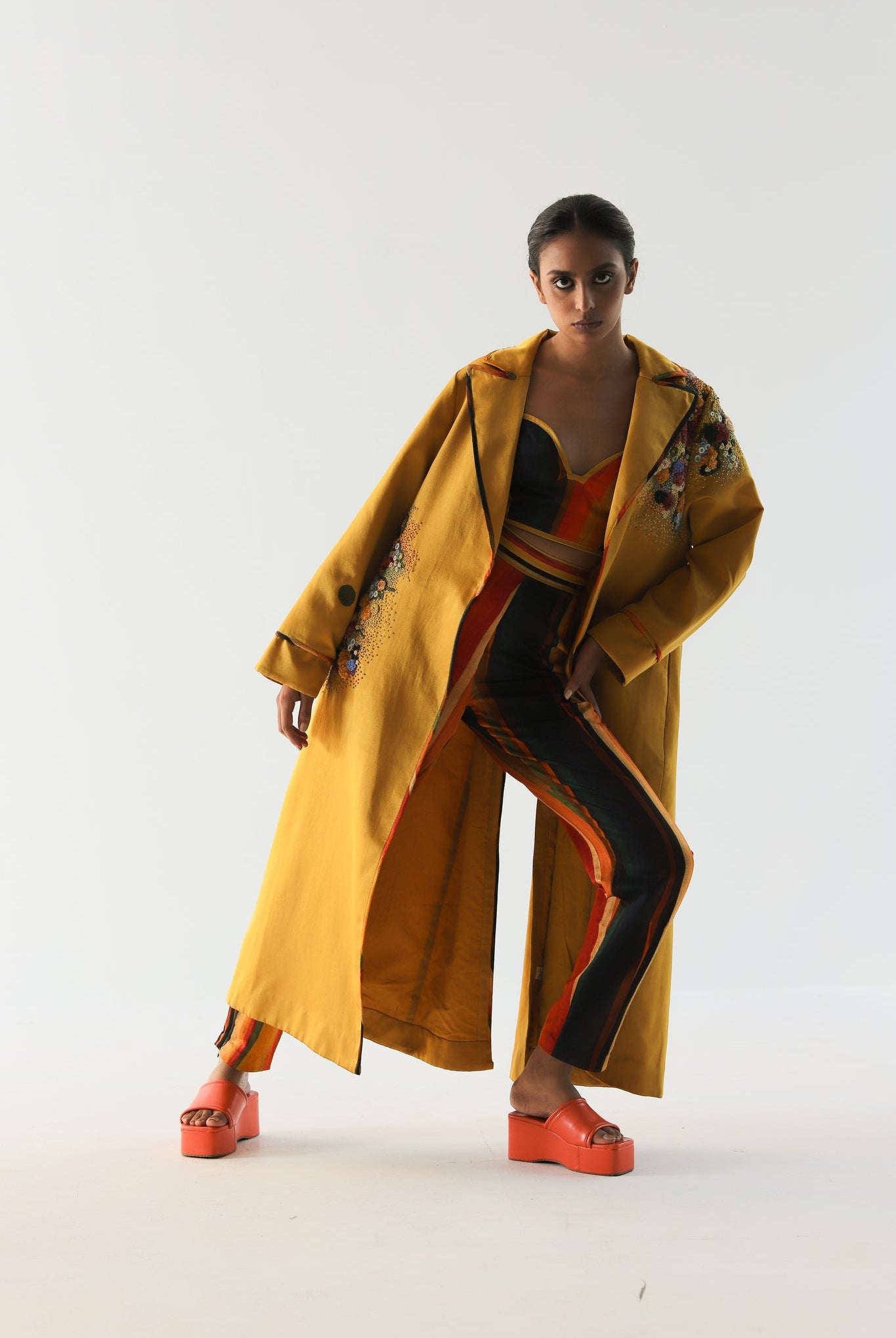 Mustard Impasto Trench - CiceroniJacketsTil
