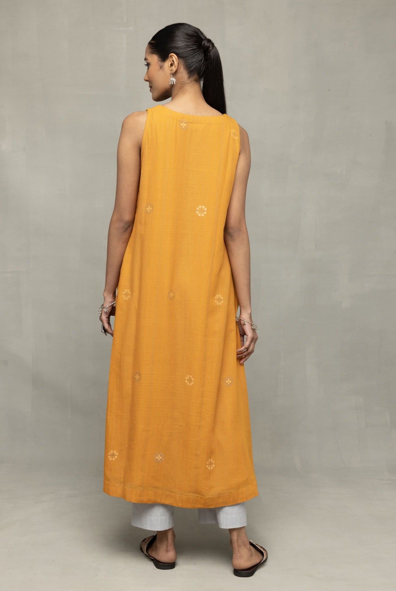 Mustard & Moonlight Jamdani Kurta Set with Dupatta - CiceroniKurta Set, Everyday WearSutra Art of Clothing