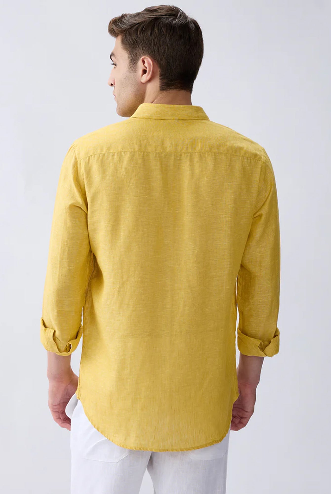 Mustard Yellow 100% Pure Linen Shirt - CiceroniMen Shirtsbhrāta