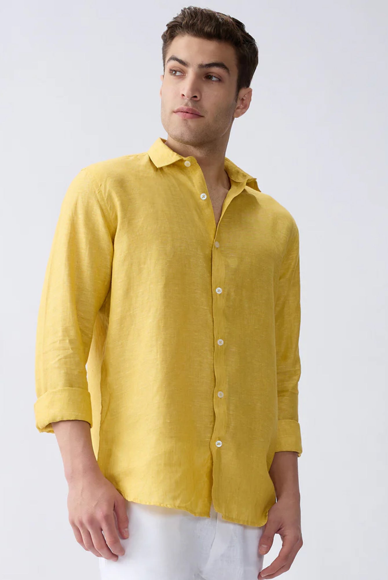 Mustard Yellow 100% Pure Linen Shirt - CiceroniMen Shirtsbhrāta