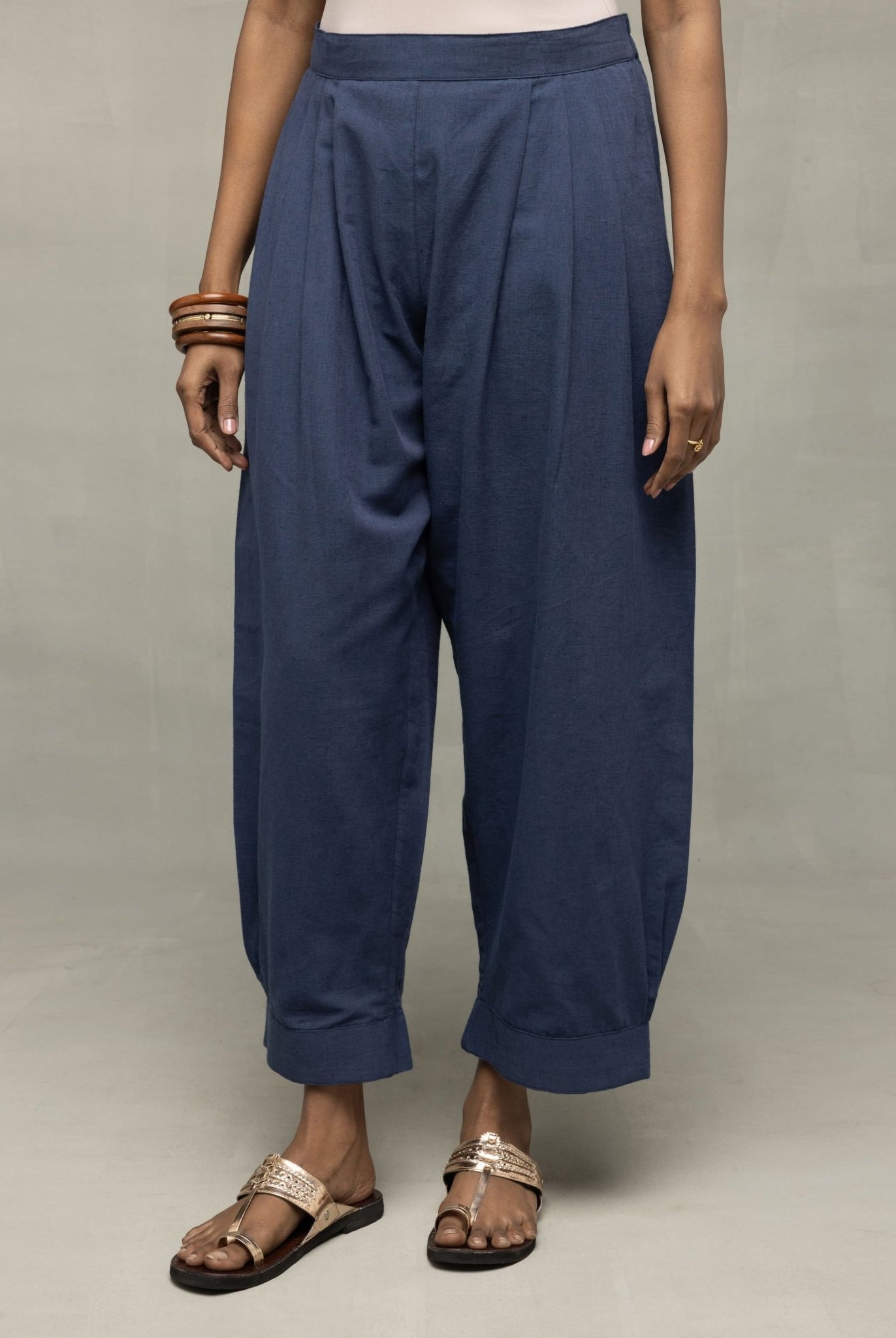 Muted Navy Blue Minimalist Kala Cotton Co - ord Set - CiceroniKurta Set, Everyday WearSutra Art of Clothing