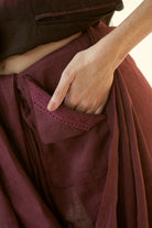 Mystic Me Saree - Wine - CiceroniSaree SetPaeony