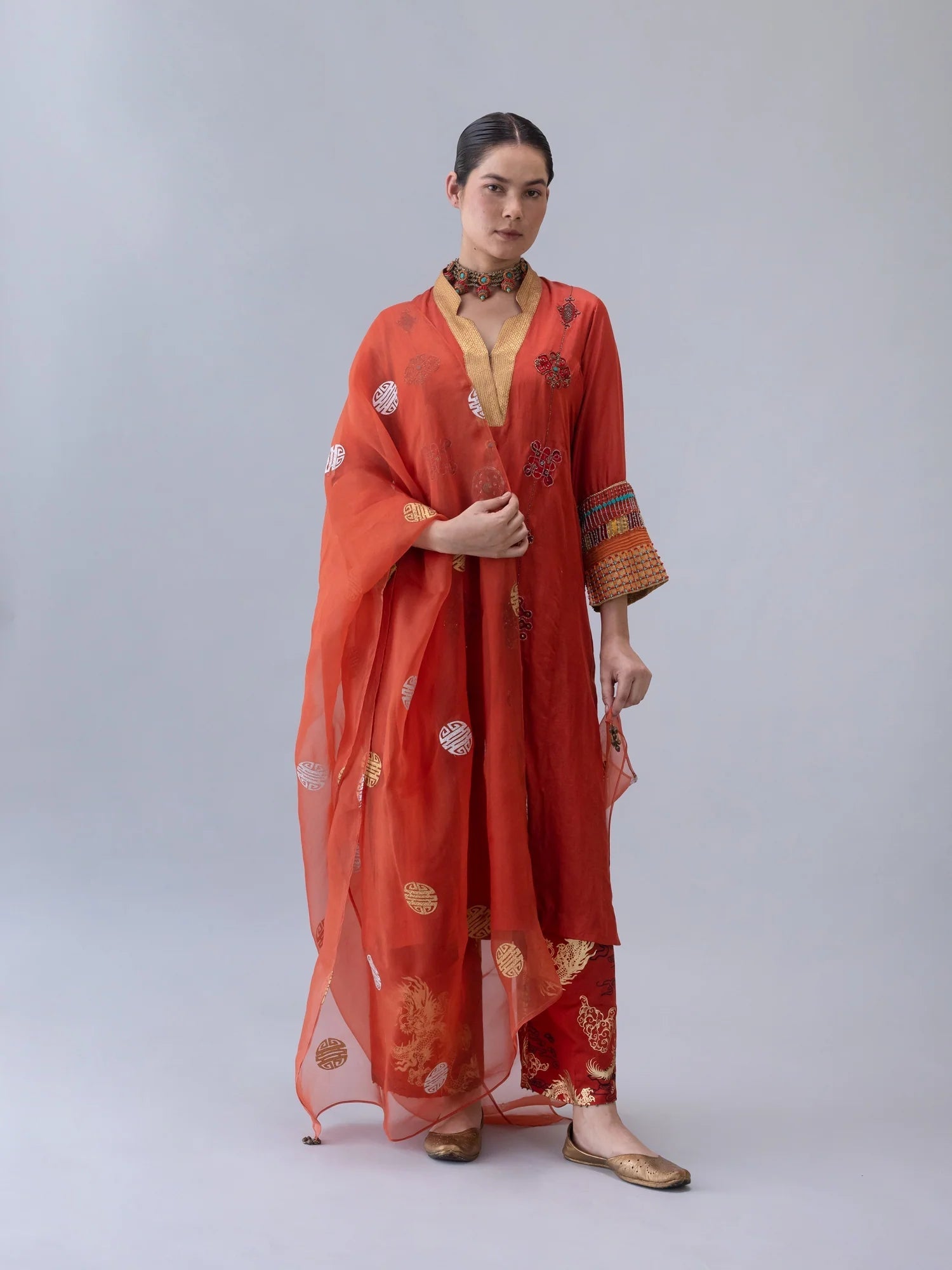 Namkha Rust Dupatta - CiceroniDupattaShades of India