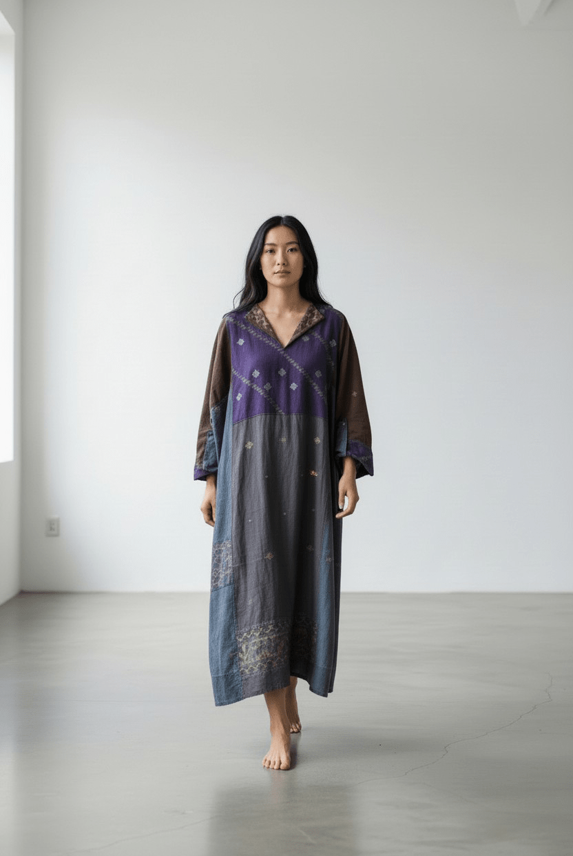 Nasho Kaftan – Blue Nasho Jamdani - CiceroniKaftanBhomra